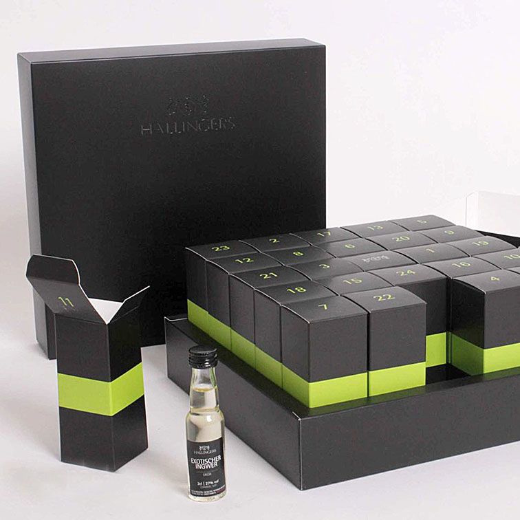 Adventskalender mit Spirituosen Faltschachteln